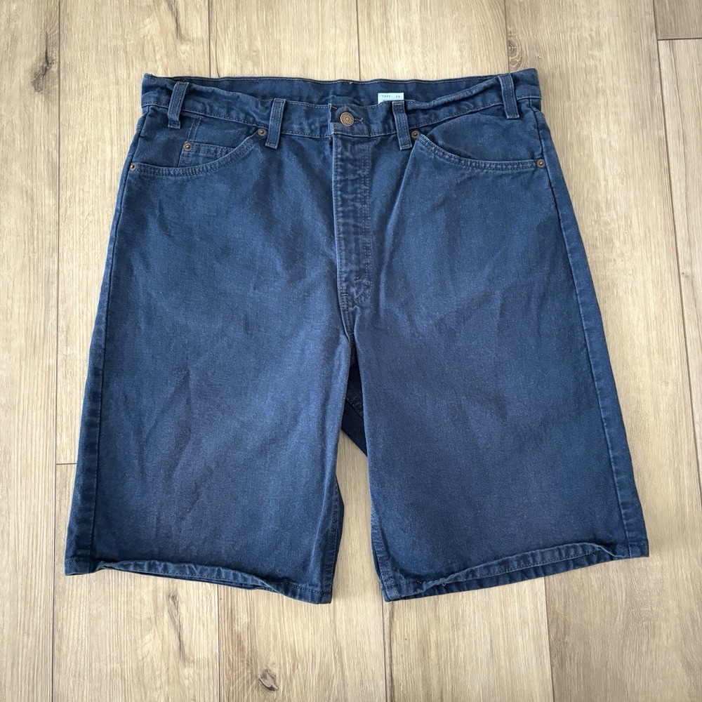 Levis 550 Orange Tab Denim‎ Jean Shorts Mens Size 38 Made in USA 90s Dark Wash